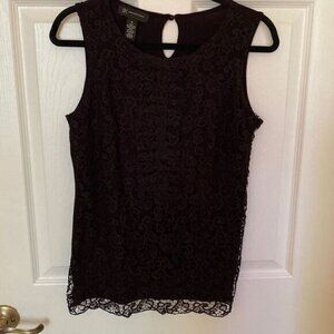 INC Women’s Lace Front Sleeveless Top,Size M